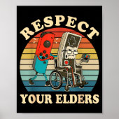 Respect Your Elders Retro Gaming Funny Gamer Contr ポスター (正面)