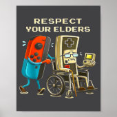 Respect Your Elders Retro Gaming Funny Gamer Contr ポスター (正面)