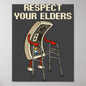 Respect Your Elders Retro Gaming Funny Gamer Contr ポスター (正面)