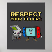 Respect Your Elders Retro Gaming Funny Gamer Contr ポスター (正面)