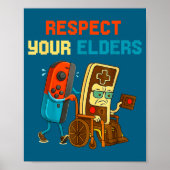 Respect Your Elders Retro Gaming Funny Gamer Contr ポスター (正面)