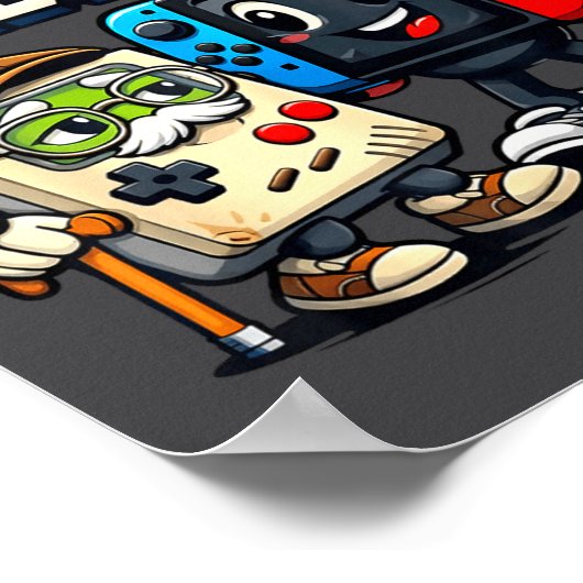 Respect Your Elders Retro Gaming Funny Gamer Contr ポスター (角)