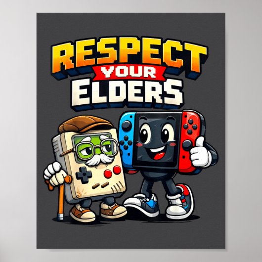 Respect Your Elders Retro Gaming Funny Gamer Contr ポスター (正面)