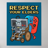 Respect Your Elders Retro Gaming Funny Gamer Contr ポスター (正面)