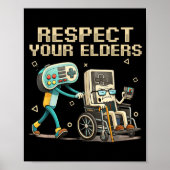 Respect Your Elders Retro Gaming Funny Gamer Contr ポスター (正面)
