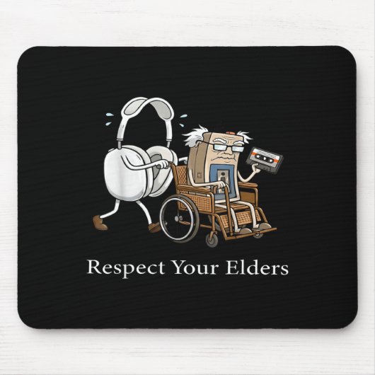 Respect Your Elders Retro Gaming Funny Gamer Contr マウスパッド (正面)
