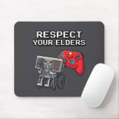 Respect Your Elders Retro Gaming Funny Gamer Contr マウスパッド (マウス)
