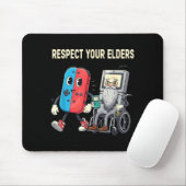 Respect Your Elders Retro Gaming Funny Gamer Contr マウスパッド (マウス)