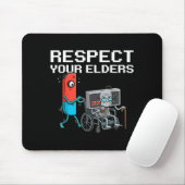 Respect Your Elders Retro Gaming Funny Gamer Contr マウスパッド (マウス)