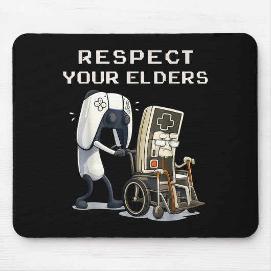 Respect Your Elders Retro Gaming Funny Gamer Contr マウスパッド (正面)