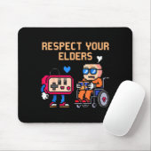Respect Your Elders Retro Gaming Funny Gamer Contr マウスパッド (マウス)
