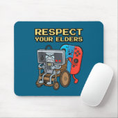Respect Your Elders Retro Gaming Funny Gamer Contr マウスパッド (マウス)