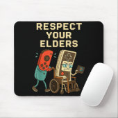 Respect Your Elders Retro Gaming Funny Gamer Contr マウスパッド (マウス)
