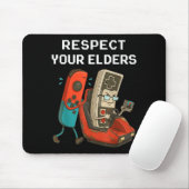 Respect Your Elders Retro Gaming Funny Gamer Contr マウスパッド (マウス)
