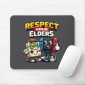 Respect Your Elders Retro Gaming Funny Gamer Contr マウスパッド (マウス)