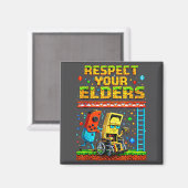 Respect Your Elders Retro Gaming Funny Gamer Contr マグネット (正面/裏面)