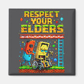 Respect Your Elders Retro Gaming Funny Gamer Contr マグネット (正面)