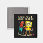 Respect Your Elders Retro Gaming Funny Gamer Contr マグネット (正面/裏面)