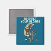 Respect Your Elders Retro Gaming Funny Gamer Contr マグネット (正面/裏面)