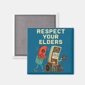 Respect Your Elders Retro Gaming Funny Gamer Contr マグネット (正面/裏面)