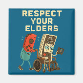 Respect Your Elders Retro Gaming Funny Gamer Contr マグネット (正面)