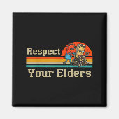 Respect Your Elders Retro Gaming Funny Gamer Contr マグネット (正面)