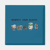 Respect Your Elders Retro Gaming Funny Gamer Contr マグネット (正面)