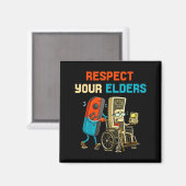 Respect Your Elders Retro Gaming Funny Gamer Contr マグネット (正面/裏面)