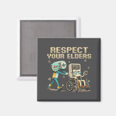 Respect Your Elders Retro Gaming Funny Gamer Contr マグネット (正面/裏面)