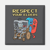 Respect Your Elders Retro Gaming Funny Gamer Contr マグネット (正面)