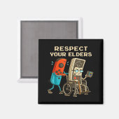 Respect Your Elders Retro Gaming Funny Gamer Contr マグネット (正面/裏面)
