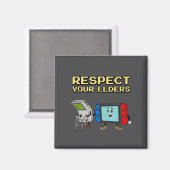 Respect Your Elders Retro Gaming Funny Gamer Contr マグネット (正面/裏面)