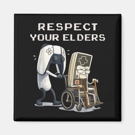 Respect Your Elders Retro Gaming Funny Gamer Contr マグネット (正面)