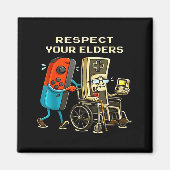 Respect Your Elders Retro Gaming Funny Gamer Contr マグネット (正面)