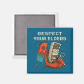 Respect Your Elders Retro Gaming Funny Gamer Contr マグネット (正面/裏面)