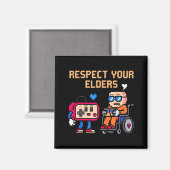 Respect Your Elders Retro Gaming Funny Gamer Contr マグネット (正面/裏面)