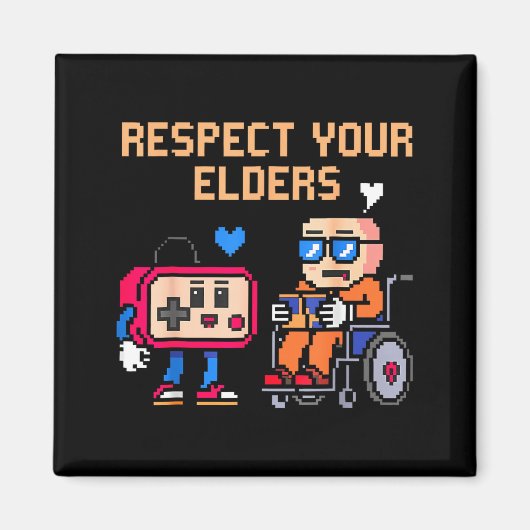 Respect Your Elders Retro Gaming Funny Gamer Contr マグネット (正面)