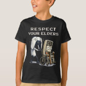 Respect Your Elders Retro Gaming Funny Gamer Contr Tシャツ (正面)