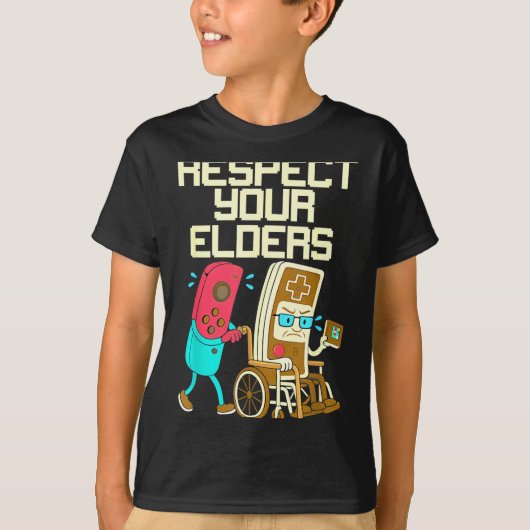 Respect Your Elders Retro Gaming Funny Gamer Contr Tシャツ (正面)