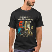Respect Your Elders Retro Gaming Funny Gamer Contr Tシャツ (正面)