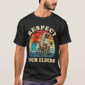 Respect Your Elders Retro Gaming Funny Gamer Contr Tシャツ (正面)
