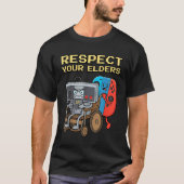 Respect Your Elders Retro Gaming Funny Gamer Contr Tシャツ (正面)