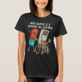 Respect Your Elders Retro Gaming Funny Gamer Contr Tシャツ (正面)