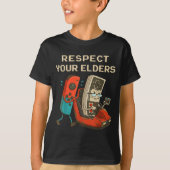 Respect Your Elders Retro Gaming Funny Gamer Contr Tシャツ (正面)