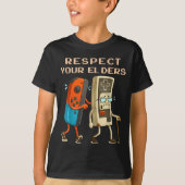 Respect Your Elders Retro Gaming Funny Gamer Contr Tシャツ (正面)