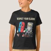 Respect Your Elders Retro Gaming Funny Gamer Contr Tシャツ (正面)