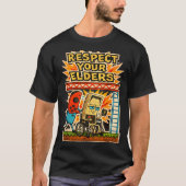 Respect Your Elders Retro Gaming Funny Gamer Contr Tシャツ (正面)