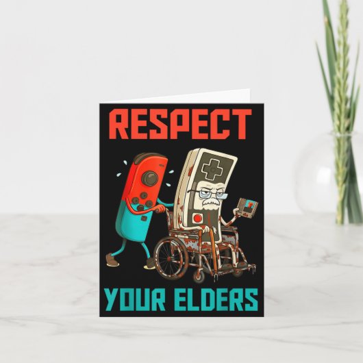 Respect Your Elders Retro Gaming Video Gamer 80s B カード (正面)