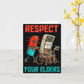 Respect Your Elders Retro Gaming Video Gamer 80s B カード (黄色い花)