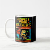 Respect Your Elders Retro Gaming Xel Gamer Control コーヒーマグカップ (左)